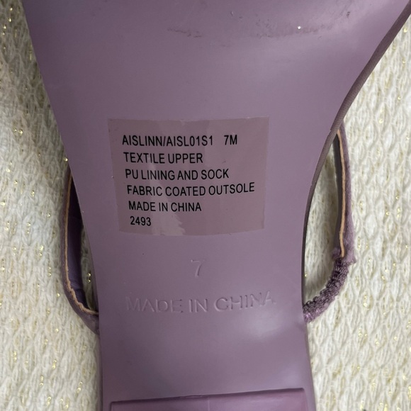 Steve Madden Aislinn Heeled Sandal Size 7 Purple Satin Rhinestone Detail Formal - Picture 12 of 13